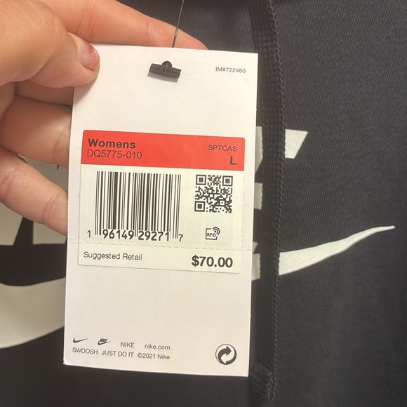 Nike Black hooded sweatshirt with white logo NWT - Picture 12 of 12